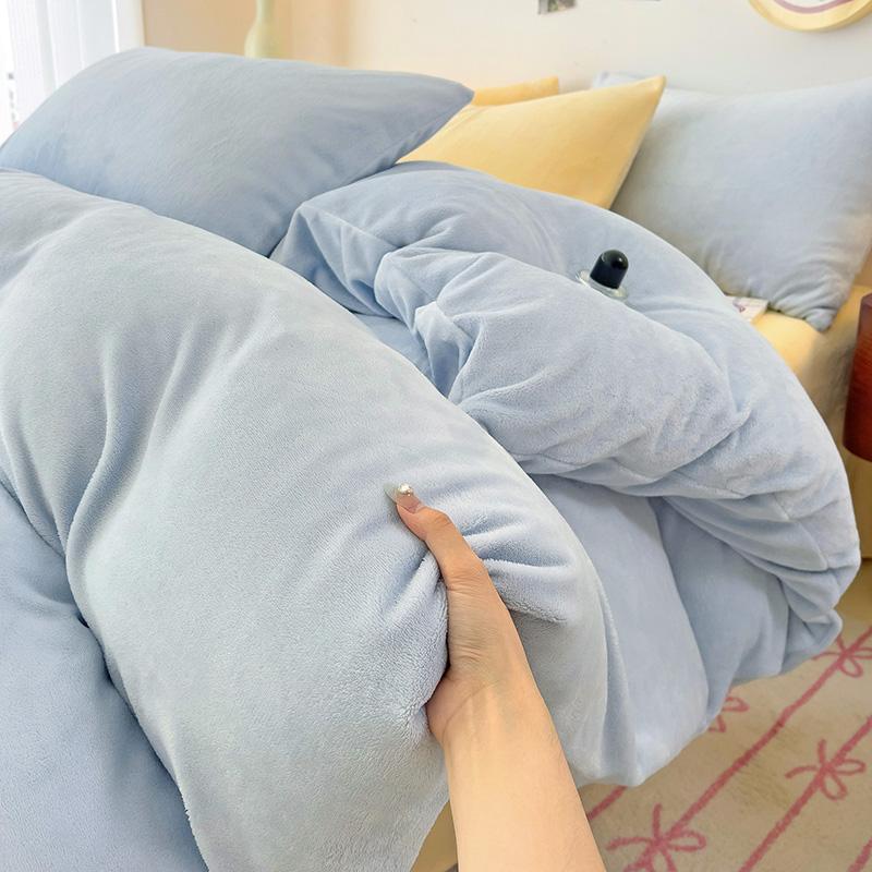 

Бархатный пододеяльник, однотонный пододеяльник, приятное для кожи постельное белье для зимы, мягкий покрывало для кровати Single 150x200cm 1pc