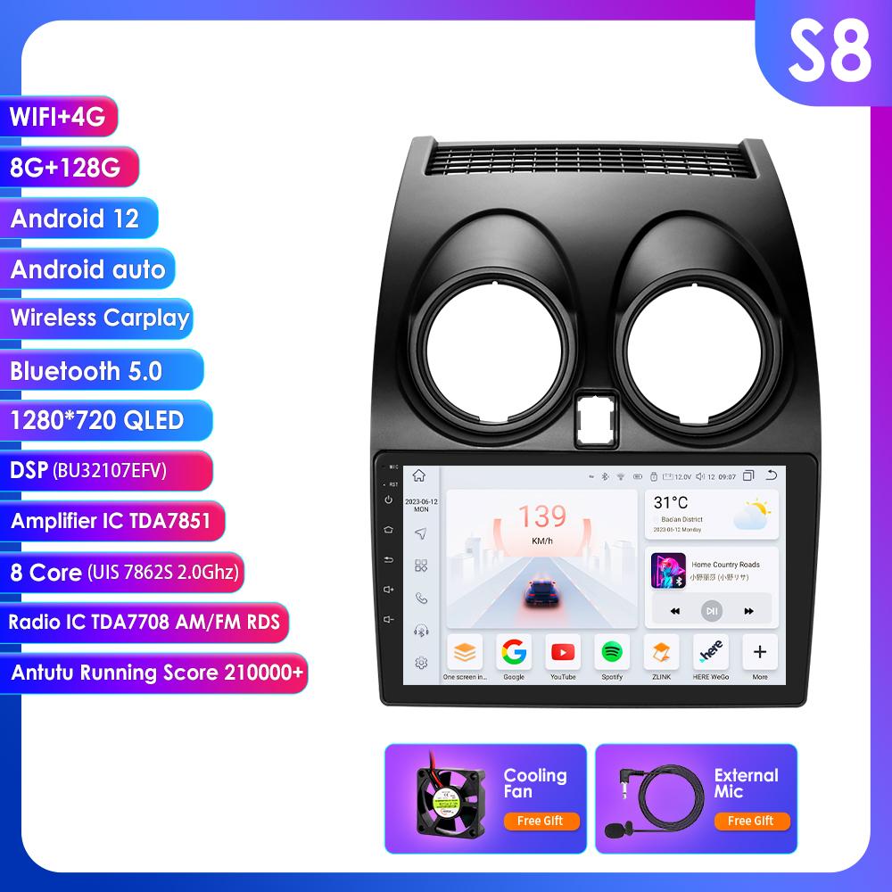 Ossuret Android 14 Intelligent Autoradio 2din Carplay For Nissan Qashqai J10 2006 2007 2008 2009 2010-2013 multimeida player Gps Navi Stereo Screen