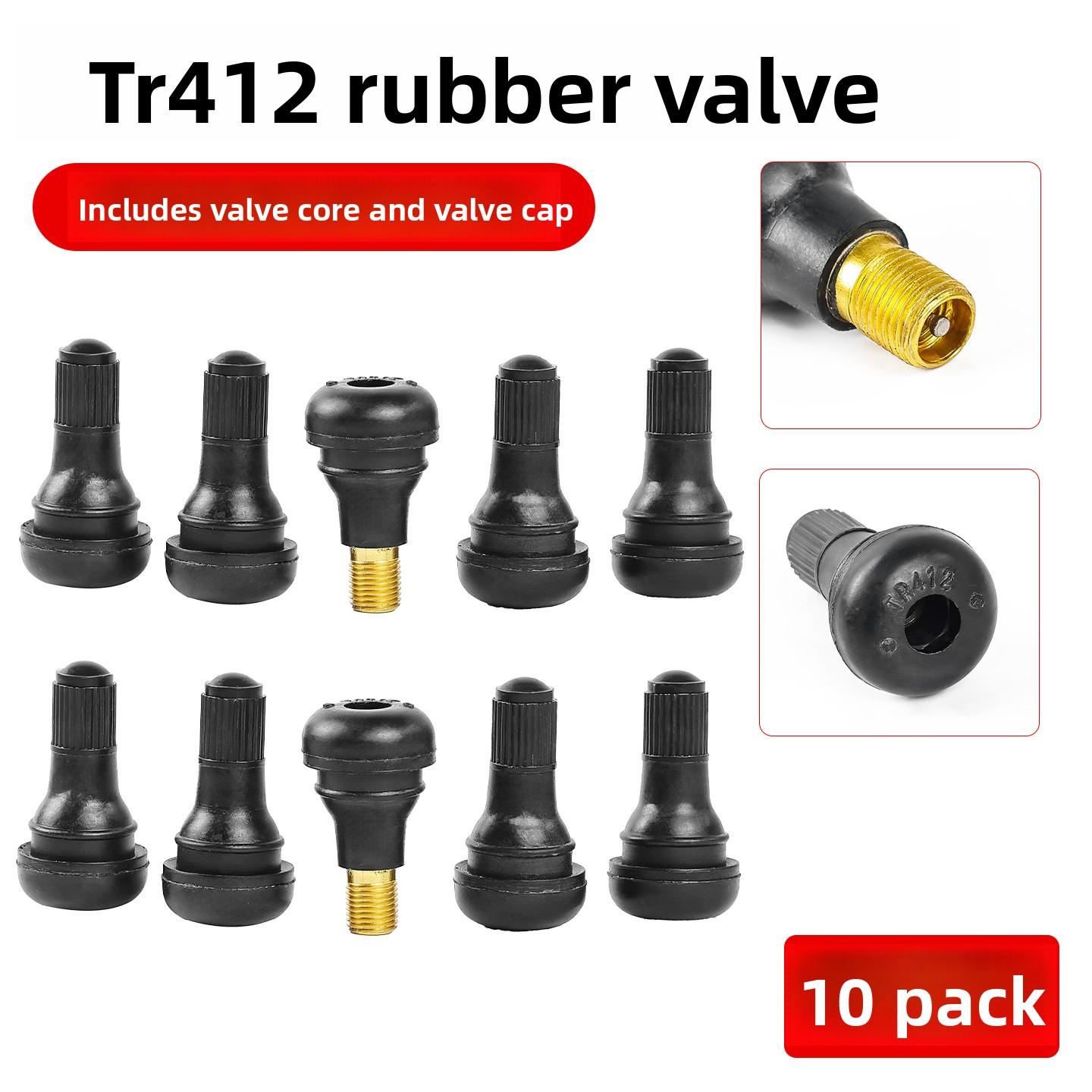 

10 шт. Шток вентиля шины TR412/TR413/TR414/TR415 С пылезащитным колпачком Черный резиновый вставляемый шток вентиля шины для бескамерных шин автомобиля