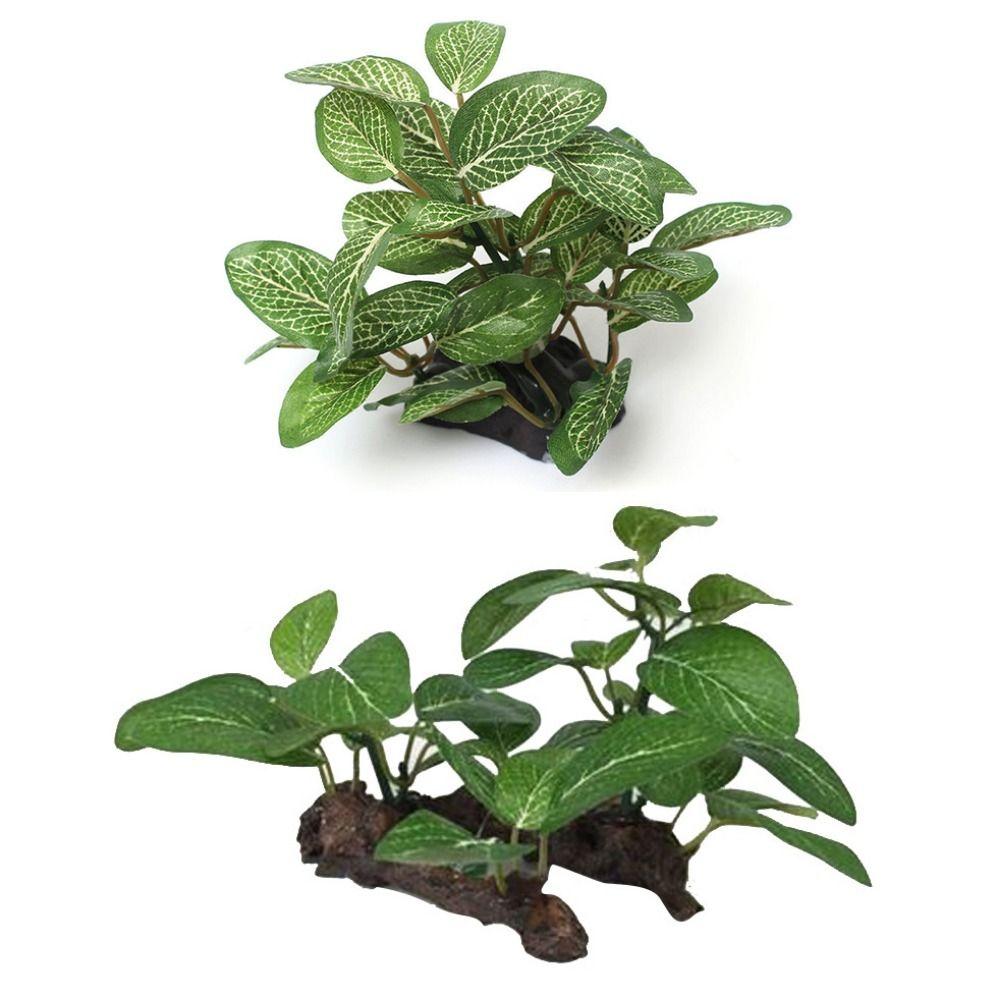 Simulated Faux for Fish Tank Decor Aquarium Plants Ficus Tree Artificial Plants Turtle Jar Ornament
