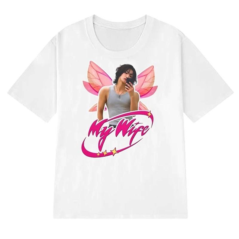 2026 Koreanischer KPop Ateez Seonghwa Mein Ehemann Aufdruck T-Shirt Sommer Herren Damen Mode Y2k Kurzarm T-Shirts Unisex 100% Baumwolle Oberteil
