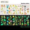 5PCS/Set Glow In The Dark Animal Tattoos for Kids Waterproof Temporary Body Stickers Party Favors Cute Cartoon Face Arm Decals