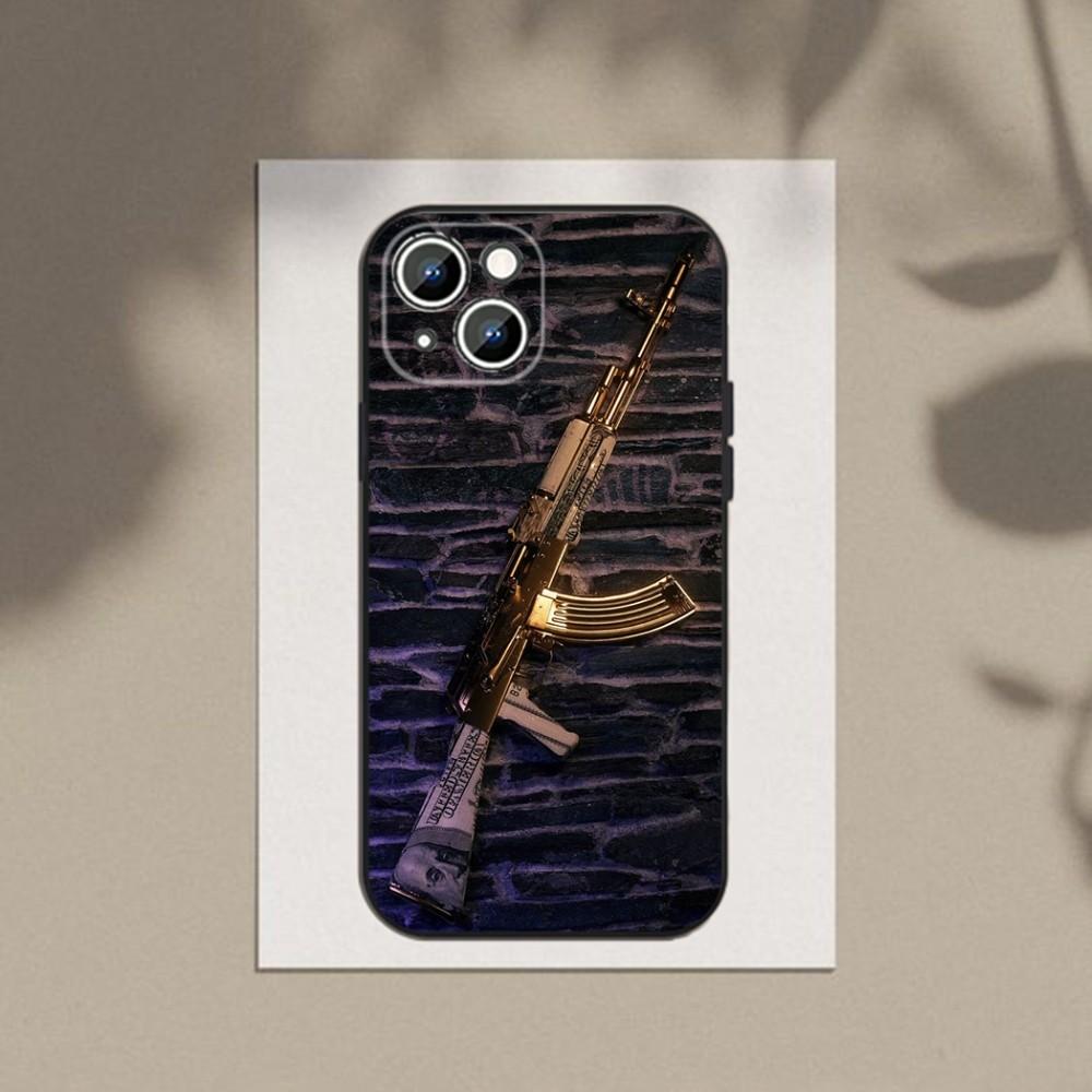 Ak-47 King of Guns Phone Case Phone Case For Apple iPhone 15,14,13,12,11,XS,XR,X,8,7,Pro,Max,Plus,mini Silicone Black Cover