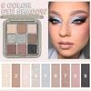 9-Color Eyeshadow Palette  Matte & Shimmer Eyeshadows with Light Purple To Dark Brown Tones, High Mixable Shades for Everyday  Makeup Looks
