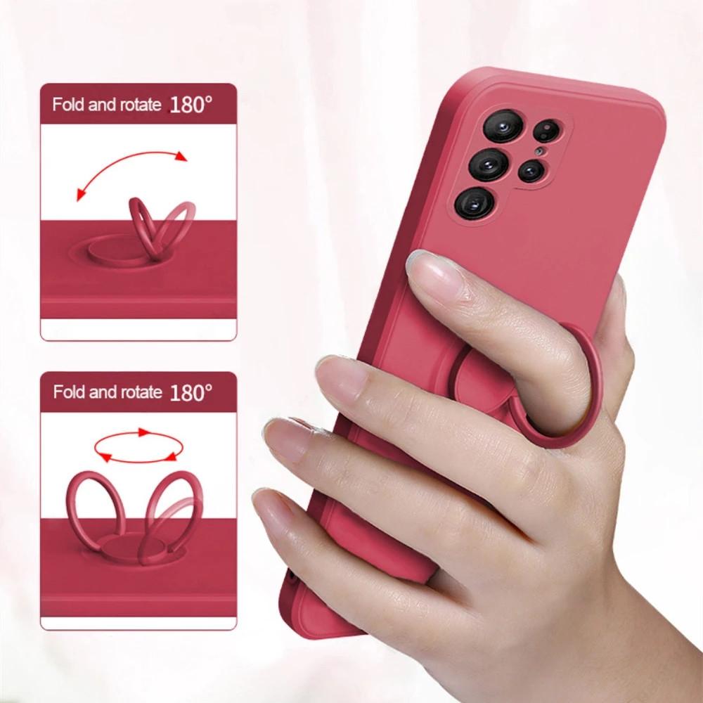 Ringhalter Magnetische Telefonhülle für Samsung Galaxy S23 Ultra S22 S21 Fe S20 S9 S10 Plus Note 20 10 Plus Flüssigsilikonhülle