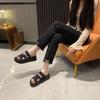 Cool Slippers Women's New Summer Wear In 2025 Fashionable Versatile Rhinestones Heightened Thick Bottom One-word Drag Non-slip and Wear-resistant