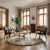 Dywan okrągły do salonu shaggy DECOR antypoślizgowy miękki puszysty 140x140 Khaki Lantern