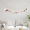 Hanging Photo Display Wooden Bead Garland Boho Wall Hanging For Bedroom Living Room Dorm Party Decor Teen Girl Gifts