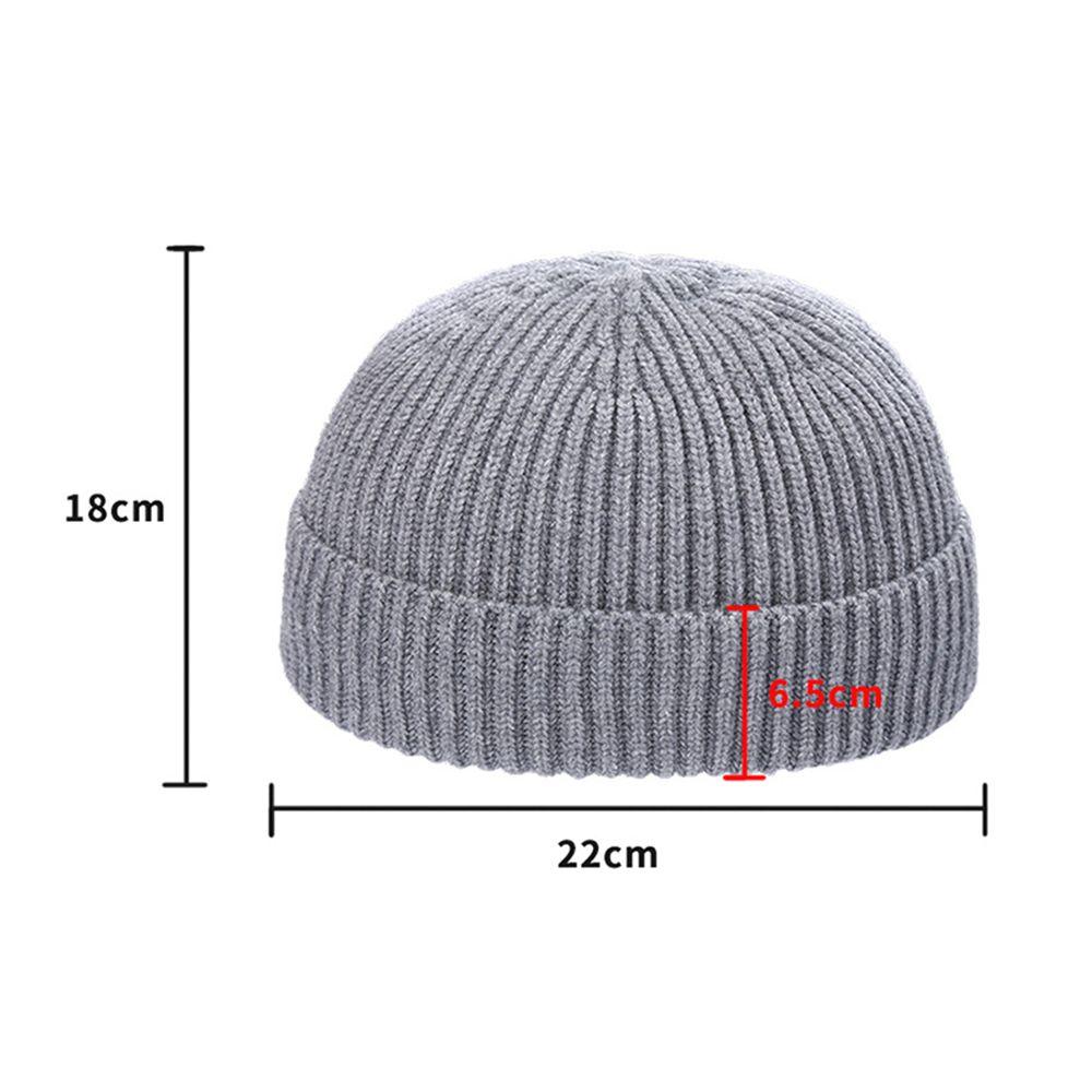 Bonnet Hat Solid Color Women Skullcap Knitted Brimless Hat Korean Style Beanie Hats Men Docker Cap