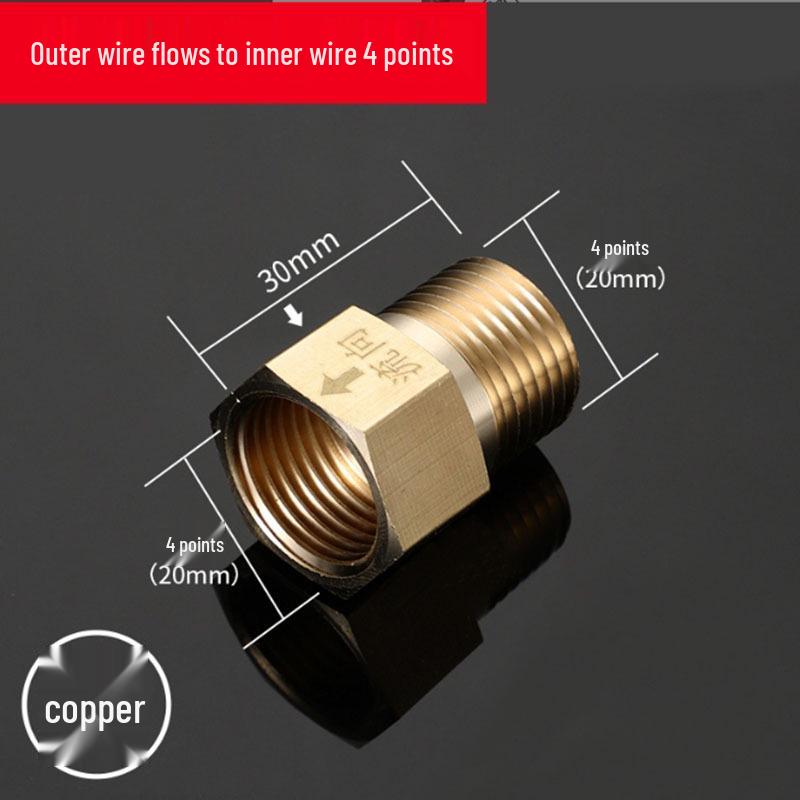 All-Copper Anti-Backflow One-Way Toilet Check Valve for Bathroom & Water Heater
