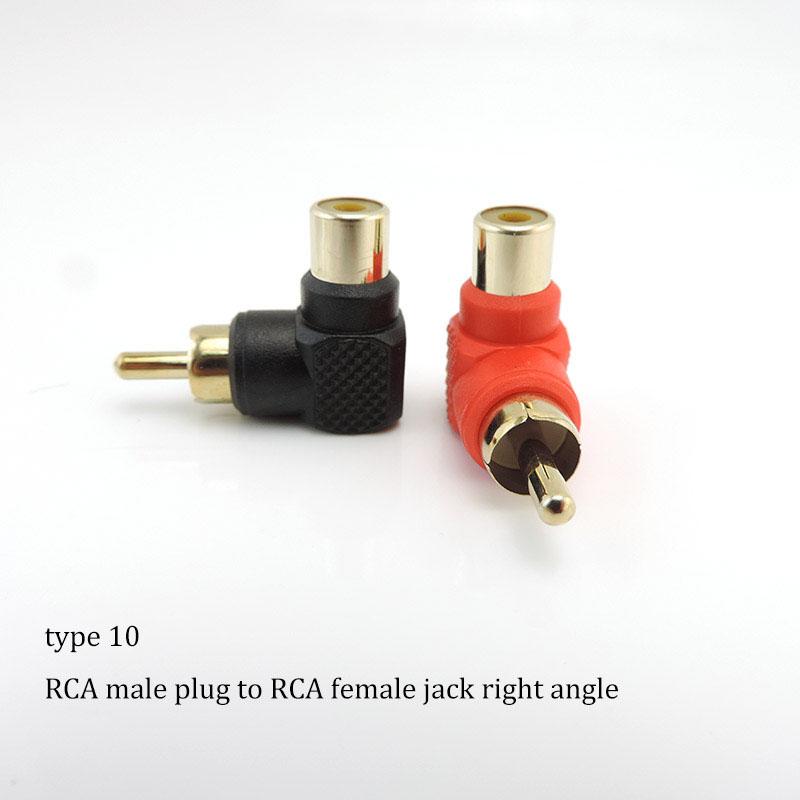 2pcs RCA Male Female To 2rca 3rca Male Female RCA Connector Splitter Adapter AV Video Audio T Plug RCA 2 3 Way Right Angel A1