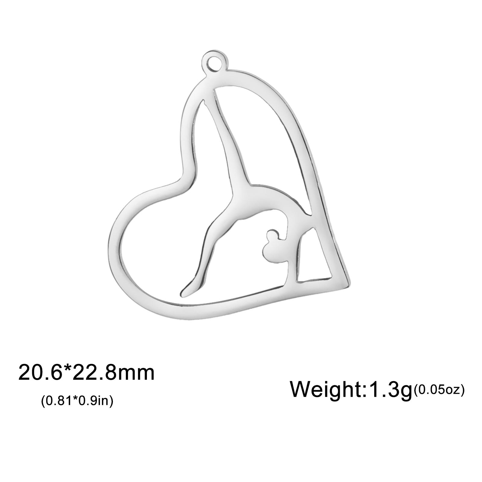 

Teamer 5pcs/lot Ballet Charms Stainless Steel Gymnastics Heart Round Pendant for Necklace Keychain Women DIY Jewelry Making Gift