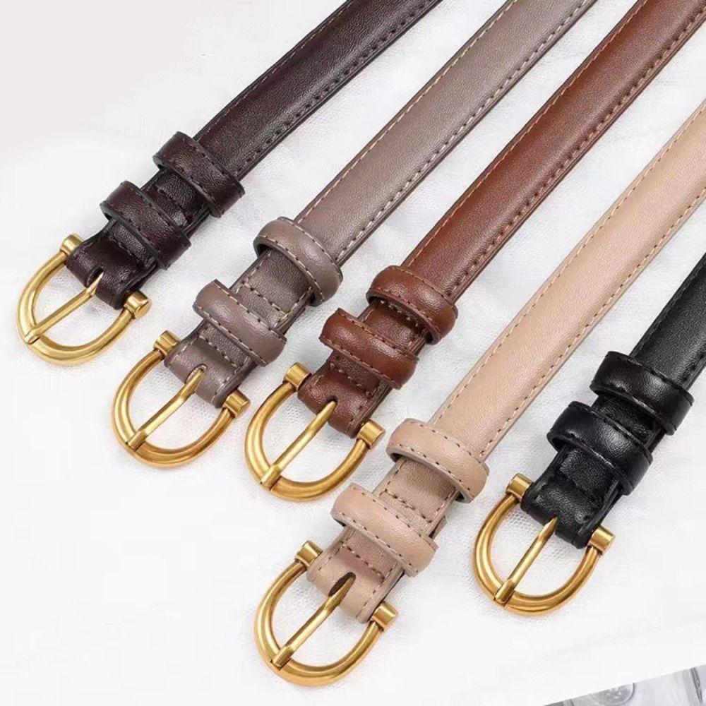 Pin Buckle Pu Waistbands Thin Trouser Decoration Retro Women Belt  Female/Girls