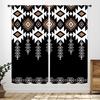 Western Cow Skull Curta,Beige Southwestern Bohemian Geometric Pattern Native Aztec Longhorn Head Cowboy Farmhouse Country