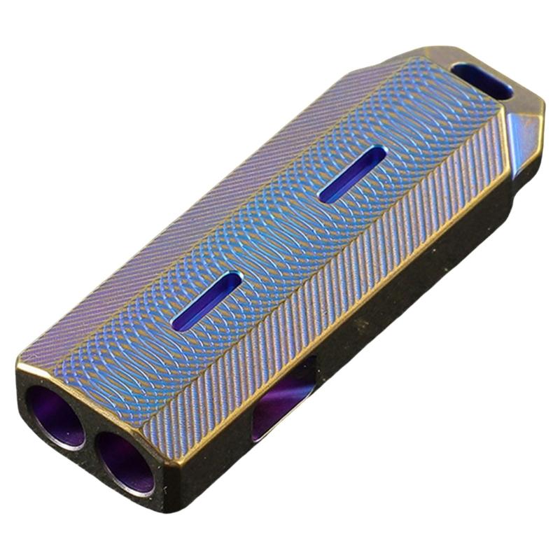 

High Frequency Double Tube Whistle Titaniums Alloy Camping Survival Whistle for Camping, Hiking, Hunting and Pet Trainin