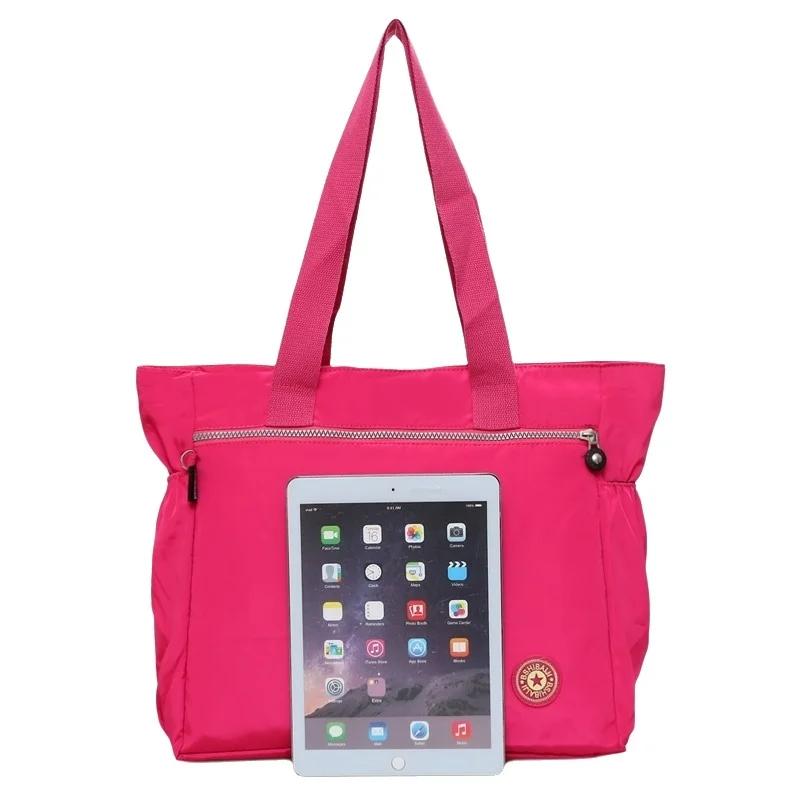 New Women'S Bag Solid Color Tote Bag Commuting Shoulder Bag Leisure Simple Mommy Go Out Bag Large Capacity Nylon Handbag