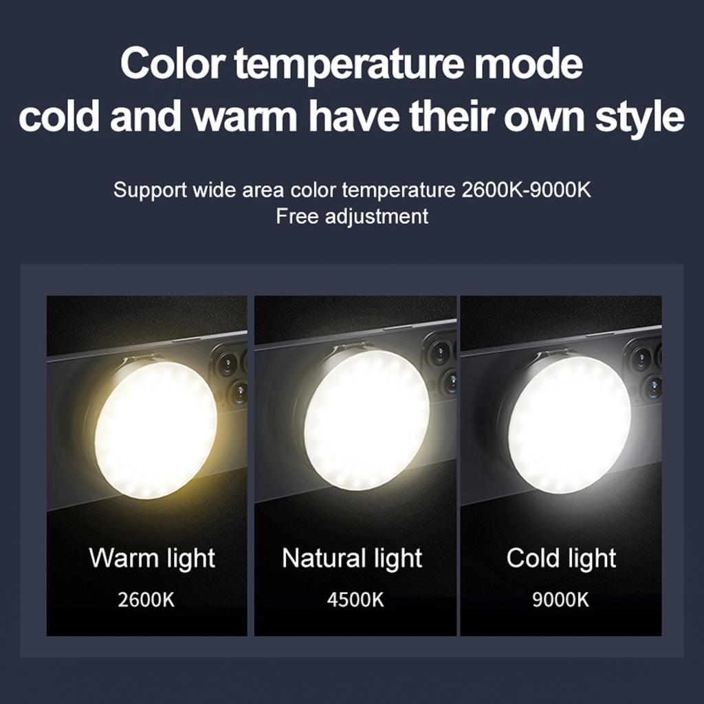 Foldablbe Magnetic LED Fill Light for Phone Selfie Light LED Video Light 2600K-9000K Dimmable