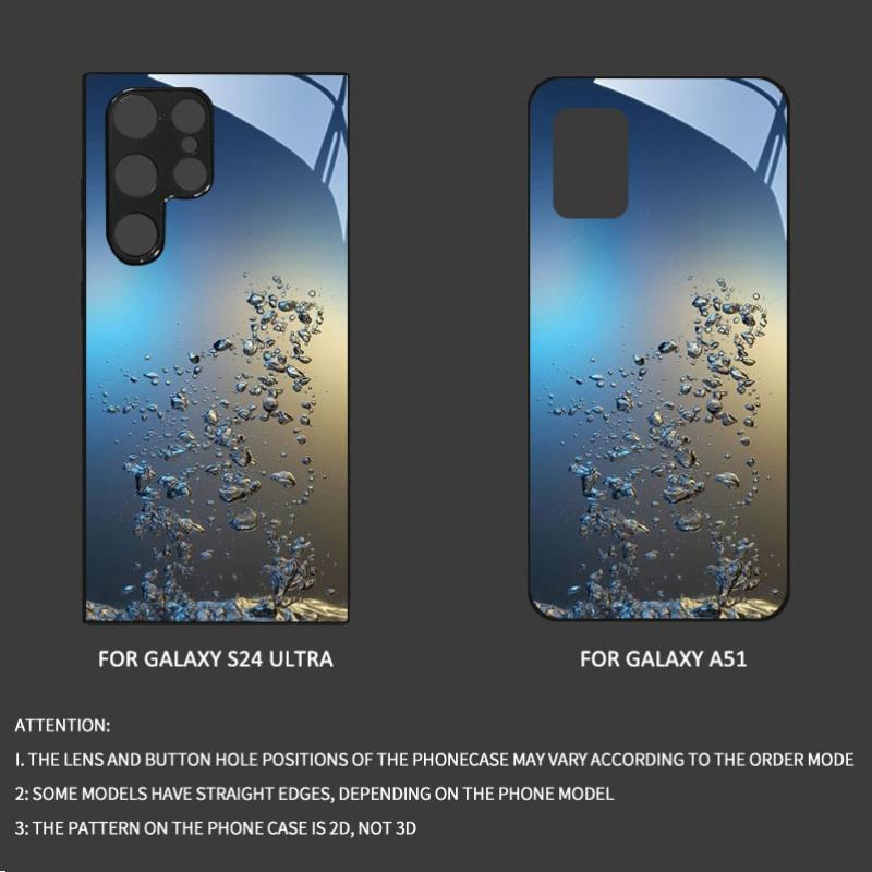 High Gloss Water fashion phone cases phone case mobile phones glass for Samsung Galaxy S26 S25 S24 S23 S22 FE Ultra Plus
