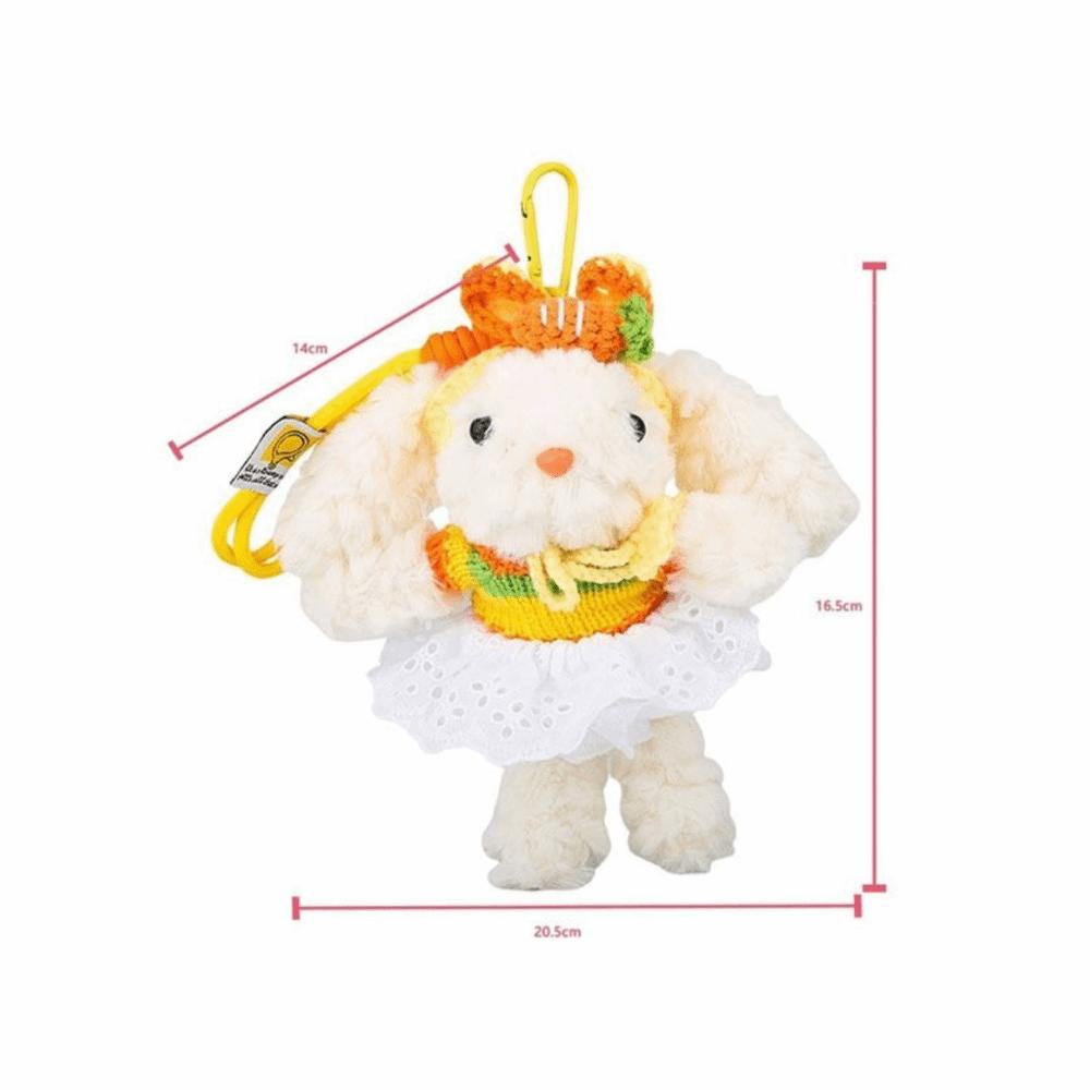 Cute Cartoon Plush Doll Pendant Fluffy Animal Dressing Rabbit Keychain Soft Plush Toy Stuffed Plush Rope Buckle Doll Accessories