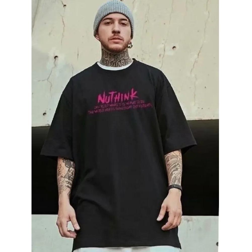 Sommer Ny Casual Løs T-skjorte Kortermet Herremote Løs Trykk Stor 8XL Hip Hop Parbekledning Halv Erm Bomullstopp