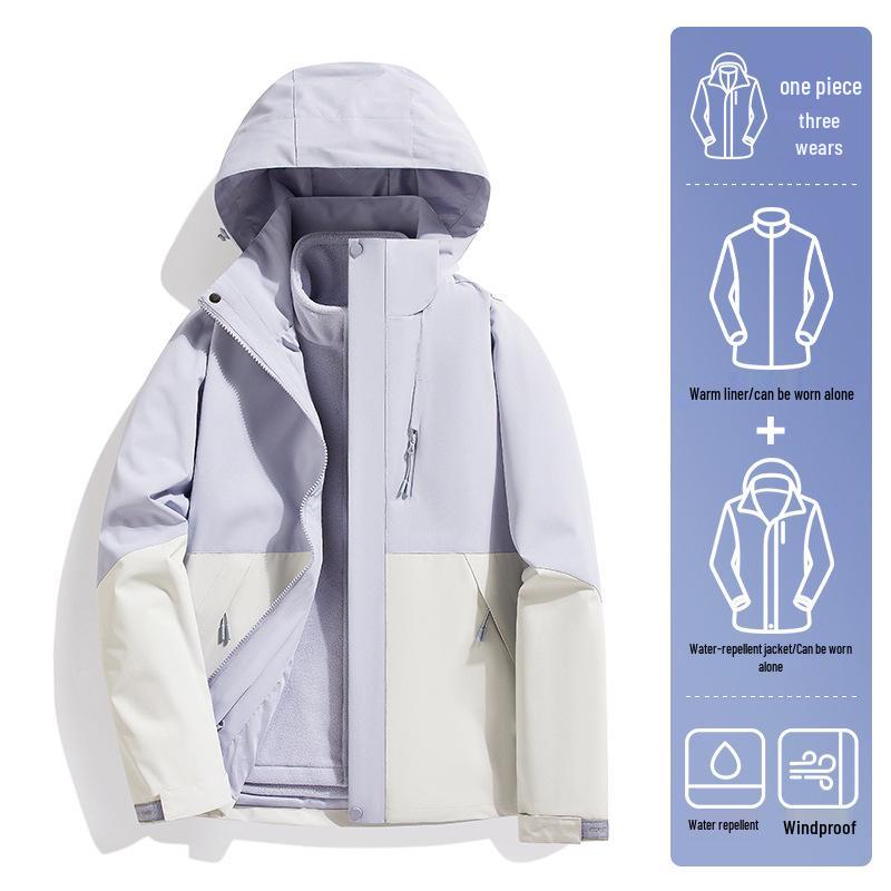2024 Outdoor Mountain 3-in-1 Windproof & Light Rainproof Mountaineering Suit for Men & Women