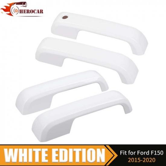 For 2015- FORD F150 Crew Cab External Door Handle COVERS W/O Smart Key WHITE