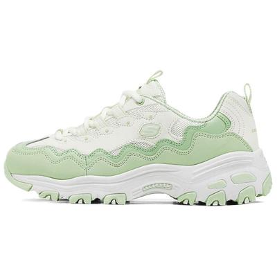 DLites Moda Comode Durevoli Scarpe da Ginnastica Basse Stile Papà Donna Sneaker Bianco Verde 149792-NTGR