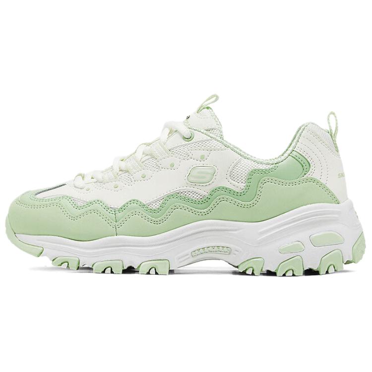 Skechers DLites Fashion Comfortable Durable Low-Top Dad Shoes Women sneaker White Green 149792-NTGR 35