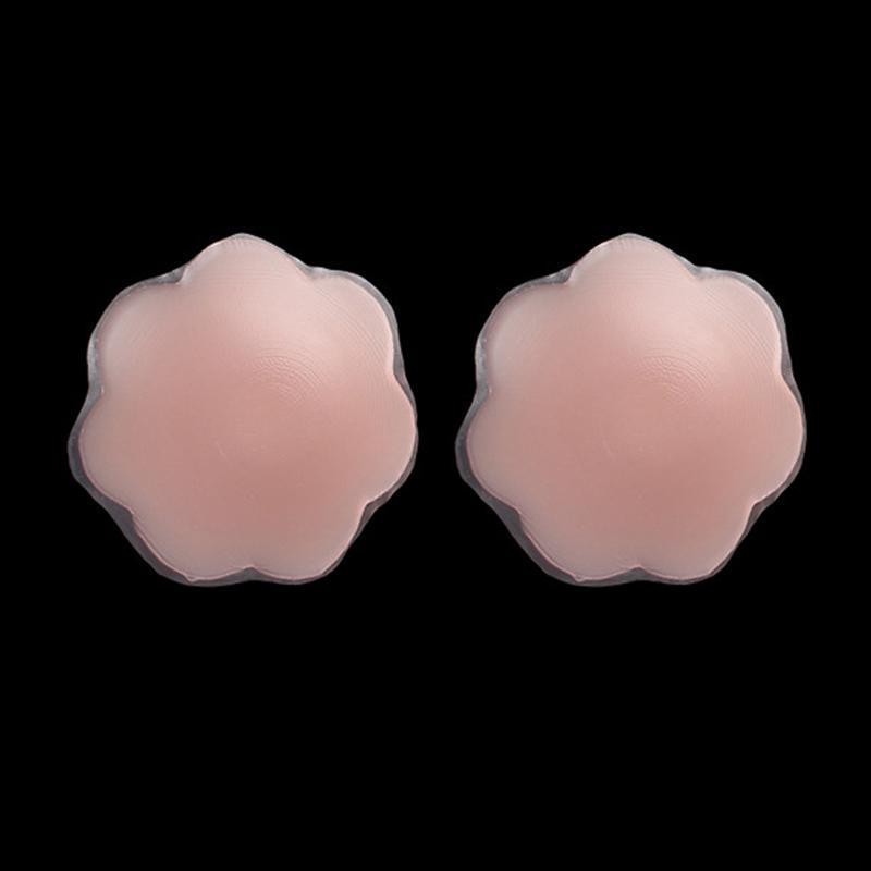 1pair Reusable Soft Silicone Round Petal Invisible Nipple Cover Pad Pasties Adhesive Nude Bra