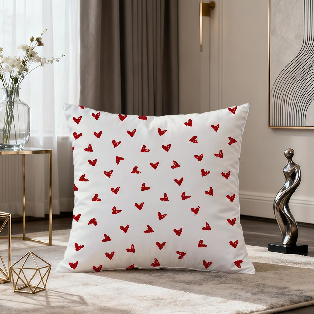 Fashion Modern White Day Loveyou Art Valentines Day Soft Comfort Pillowcase Sofa Nap Living Room Party Home Decor Pillowcover