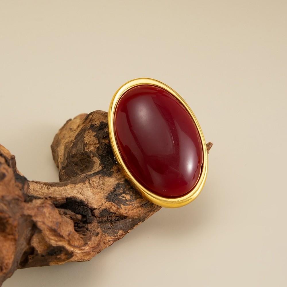 High-end Jewelry Resin Oval Earrings Simple Geometric Finger Ring Oval Resin Finger Ring  Party