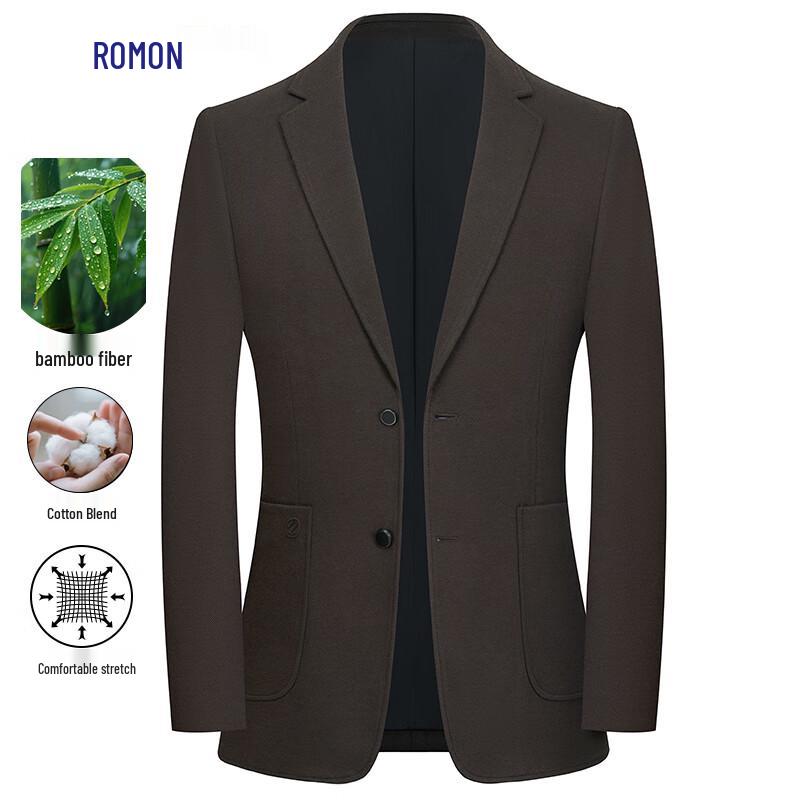 Romon Men s Slim Fit Bamboo Blend Business Blazer M