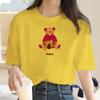 Summer New Cute Bear Short Sleeve Printed Clothing Women T-shirt Harajuku Pattern Fashion Clothing Women Top Off the Boat Unisex
