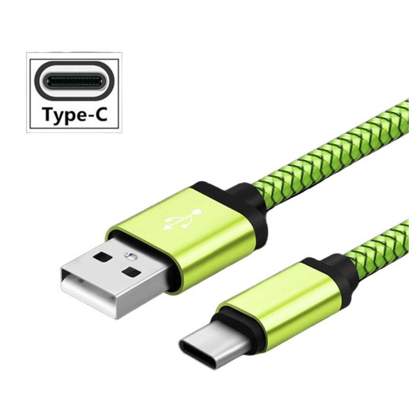 Soft Braided Nylon USB C Charging Cable Rapid Charge Compatibles Smartphones Tablets Earphones Power Adapters