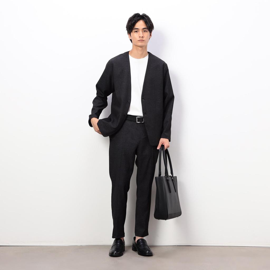 Comme Ca Ism Stretch Collarless Size Suitable for Denim-Like Jacket, Black, M, 47-25JM12-205, Co-ordination