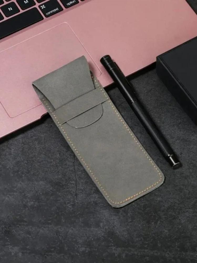 1Pcs Large Capacity Double Set of Pen Case Vintage Frosted PU Leather Flap Pen Case High End Fountain Pen Protective Sleeve