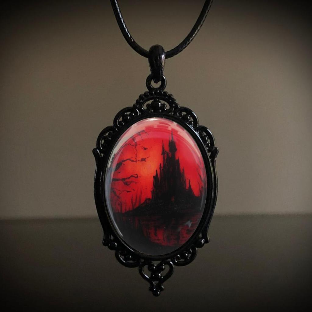 Jun'an Gothic Raven Forest Pendant Charm Necklace