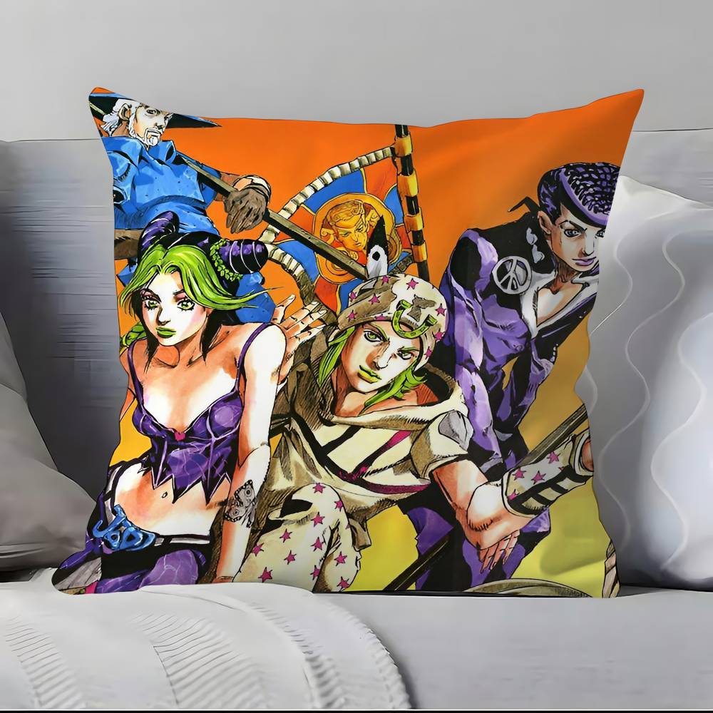 Anime j-jojo family Pillow Case Anti-dustmite Pillowcase Invisible zipper silky short plush Sofa cushion cover