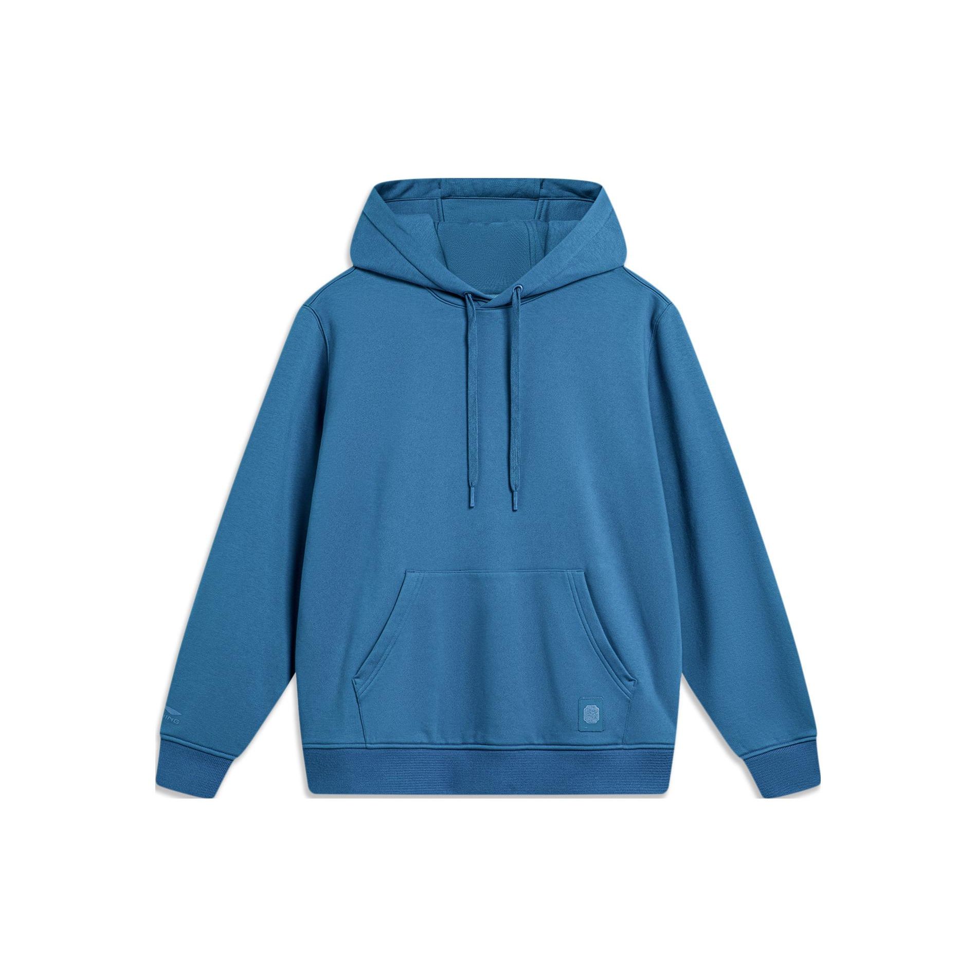 Li-Ning Men s China Color Loose Fit Pullover Hoodie Teal Blue AWDT963-6 M