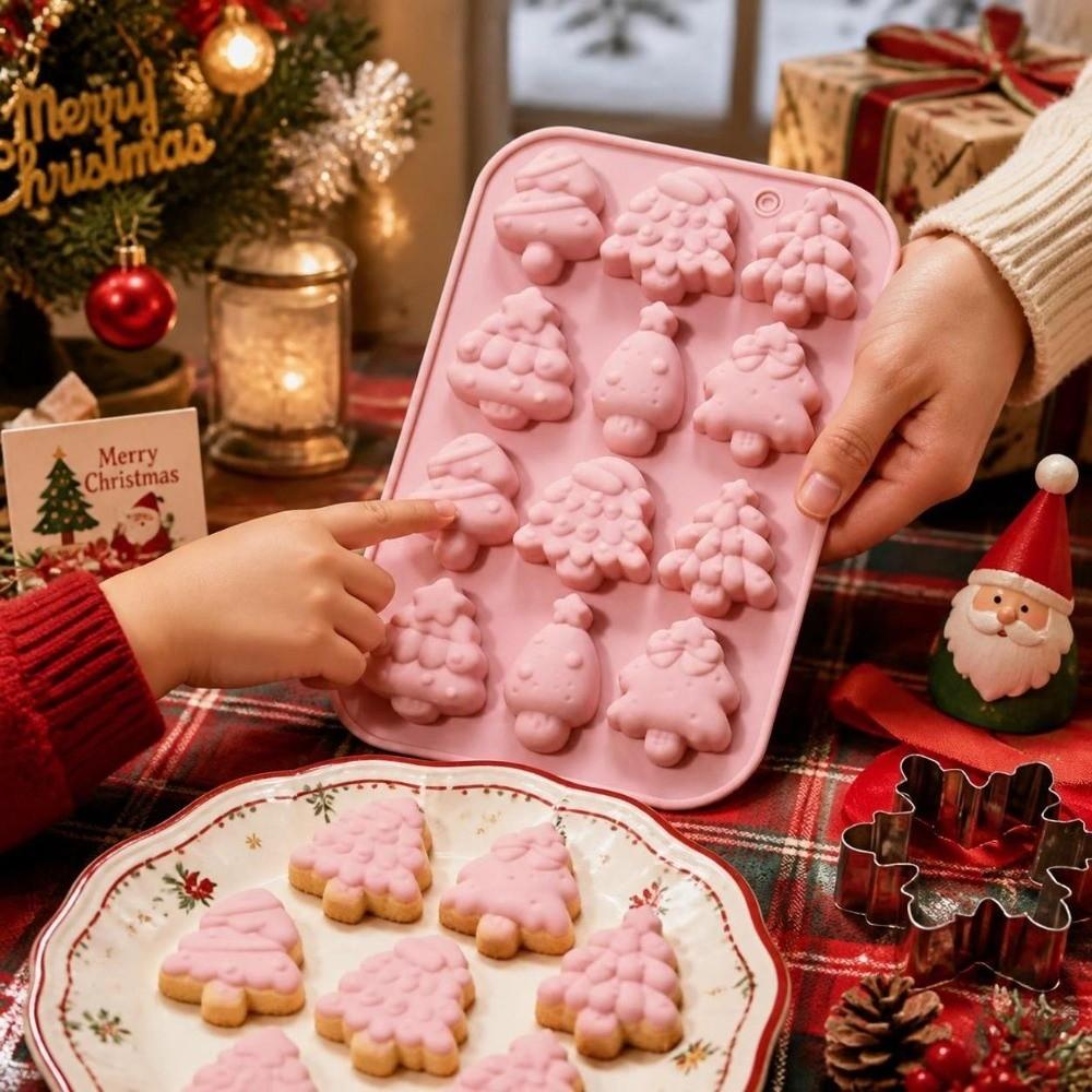 Heat-Resistant Christmas Tree Mold 12 Cavity Chocolate Mold Resin Craft Mold  DIY Craft Projects