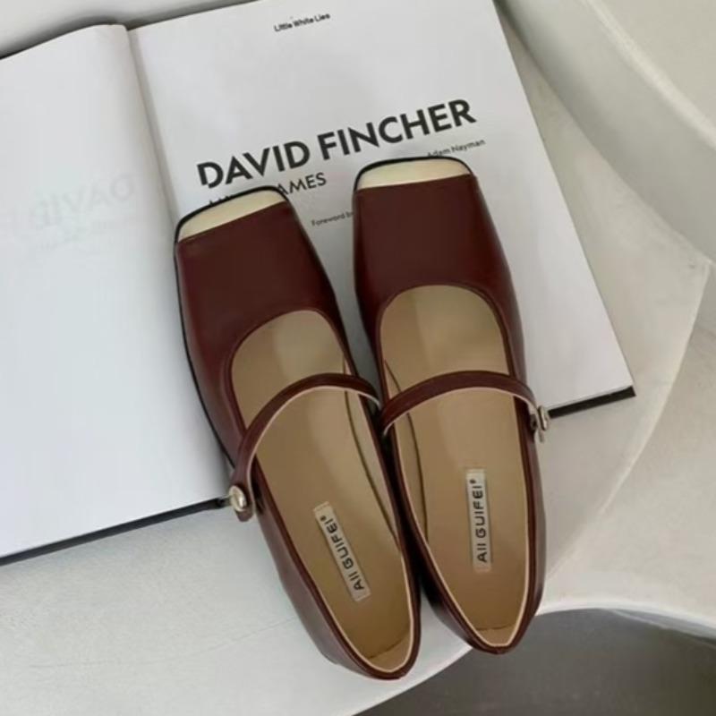 

Модная женская обувь на низком каблуке, весенняя новинка, квадратный носок, комбинированная, с мелким вырезом, мягкой подошвой, противоскользящая, износостойкая, низкая 40 красный