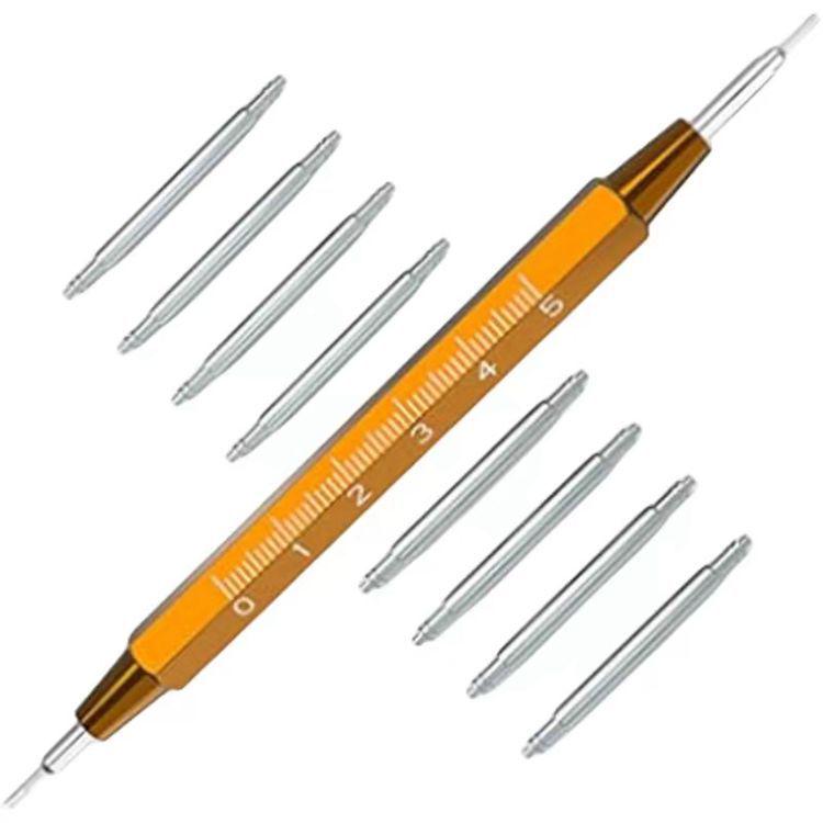 Spring Bar Tool for Watch Lug Removal and Adjustment with Scale & Dual-Ended Screwdriver.