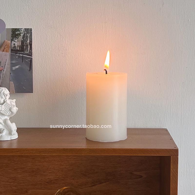 European Retro Roman Column Glass Candlestick - High-End Luxury Scented Candle Holder with Elevated Base