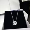 Trendy Zircon Smile Face Necklace: Women's Clavicle Chain with Hip Hop Korean-Japanese Design