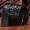 Men'S Business Casual Fish Bone Pattern Belt Men'S Belt Waist 3.8 Wide Alligator Punching Belt