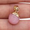 2Pcs, Aura Healing Crystal Pendant with Golden Buckle, Handcrafted Spherical Natural Stone Quartz Agate Gemstone Charms for Jewelry Making DIY Crafts