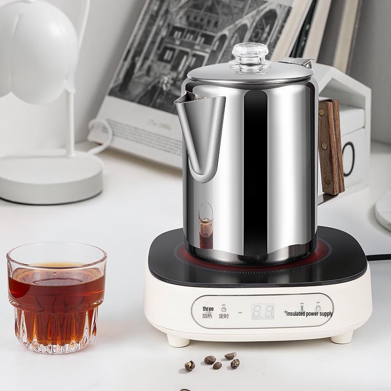 9-Cup American Style Stainless Steel Coffee Maker for Indoor/Outdoor Use - Convenient Camping Water Boiler