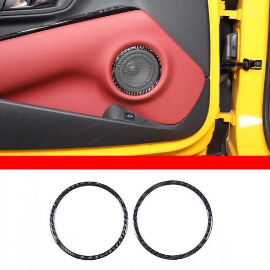 Real Carbon Fiber Door Horn Speaker Ring Cover Trim For Toyot-a-a Supra -24