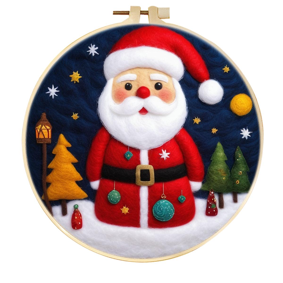 

CHENISTORY Wool Needle Felt Wool Kit Santa Claus Wool Felting Wool Diy Felting Needle Felt Wool Set DIY Wool Crafts Christmas