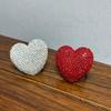 Three-Dimensional Large Heart Rhine Stone Ring Women's INS Style Diy Handmade Ring Fashionable And Trendy Jewelry Accessory